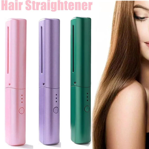 Meneflix Portable Mini Hair Straightener Cordless Rechargeable Hair Straightener Hot Comb